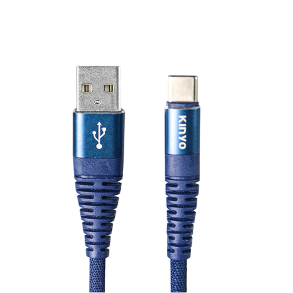 【KINYO 耐嘉】TPYE-C 6A超快充傳輸線 USB-C901 -藍