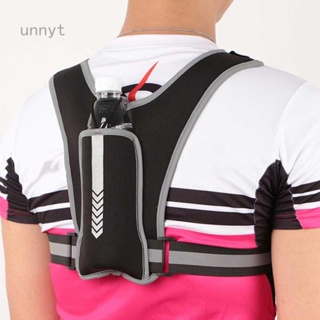 Unnyt 跑步反光背心包 登山軟包戶外騎行健身背心 水壺後背包運動透氣手機胸包