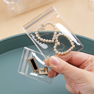 10 件裝透明 PVC 透明拉鍊鎖首飾袋小號防銹首飾戒指耳環包裝收納袋用於拉鍊透明抗氧化鎖塑料袋