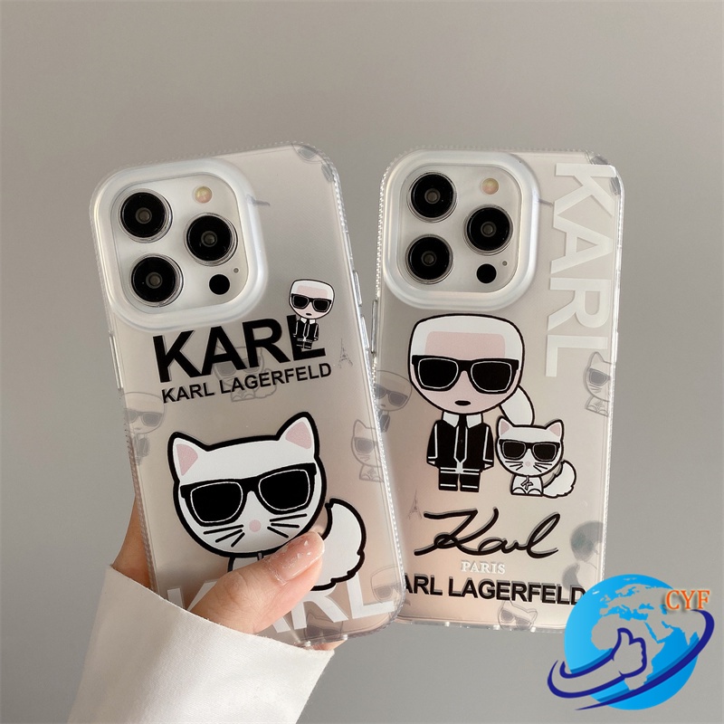 Karl Lagerfeld Karl Cat 卡通古典圖案 iPhone 14 13 12 11 Pro Max 手機