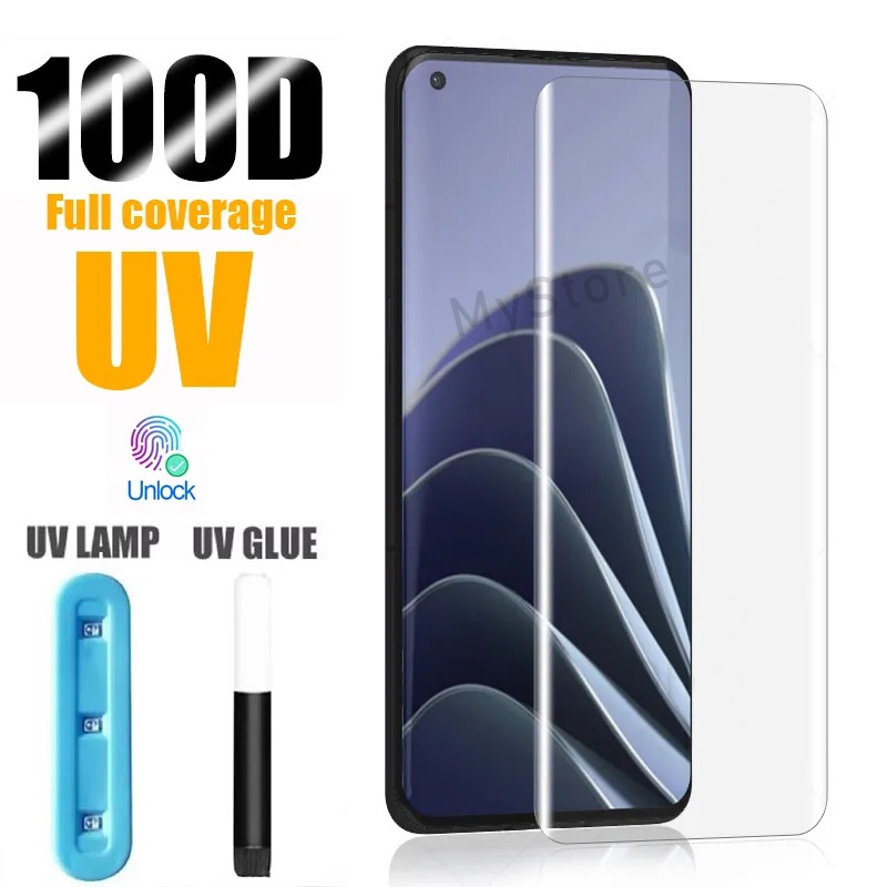 用於 OnePlus 10 9 8 7 7T Pro 4G 5G 2023 的 UV 液體膠鋼化玻璃