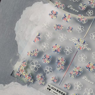 【CORAL SEA】彩色花朵 5D 美甲 美甲貼紙 美甲貼 美甲貼片 美甲飾品 指甲貼 TS-2627