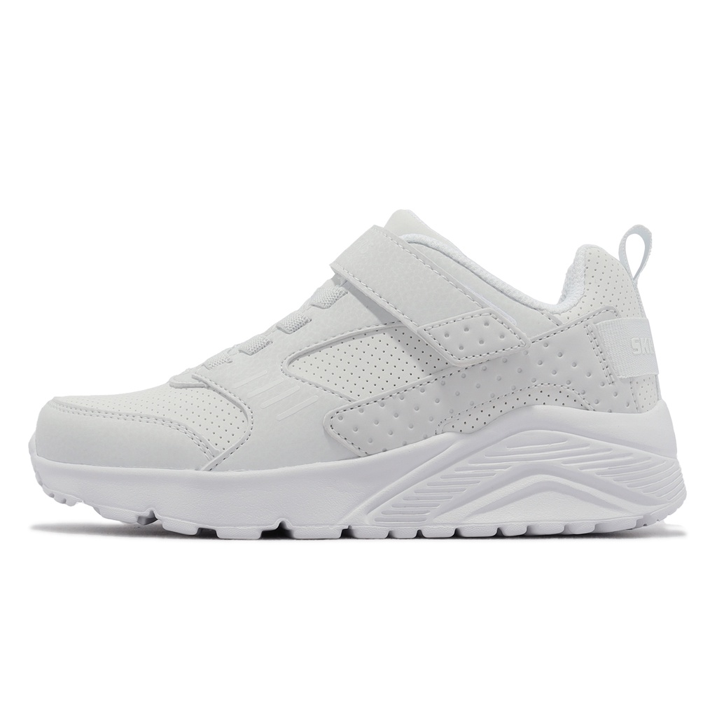 Skechers 休閒鞋 Uno Lite Donex 全白 白 魔鬼氈 童鞋 女鞋 【ACS】 403671LWHT