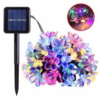 12m 太陽能花環燈桃花 LED 燈串童話燈花園婚禮派對聖誕裝飾戶外燈