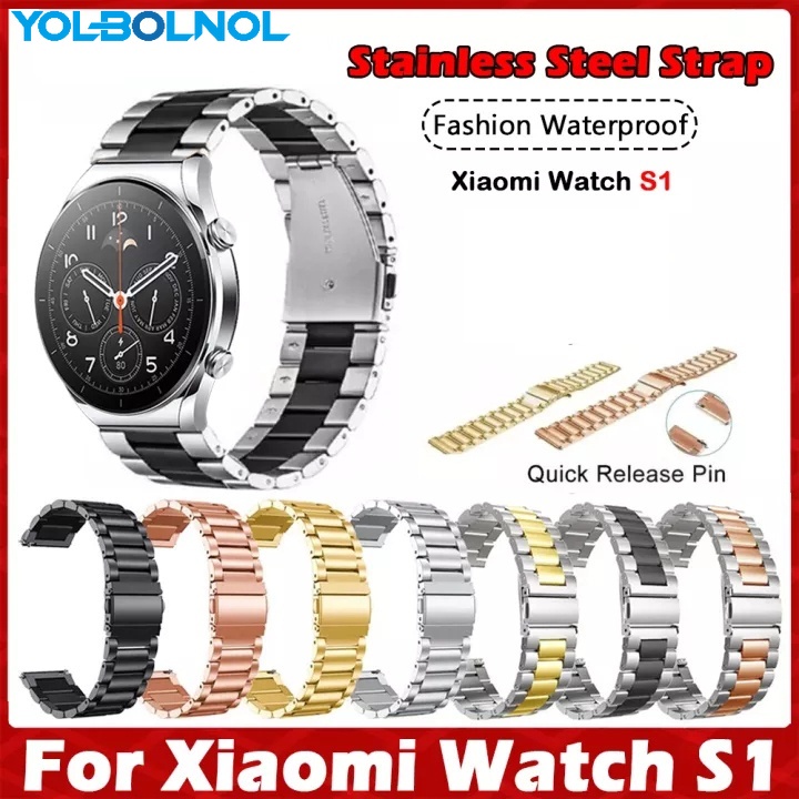 小米手錶S1 / Xiaomi Watch S1 錶帶 三株實心錶帶 金屬錶帶 鋼帶 金屬不鏽鋼 手錶帶 替換錶帶 替換