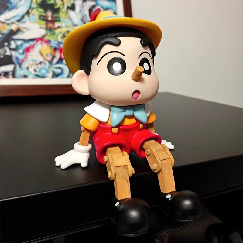 蠟筆小新 Cosplay 匹諾曹系列 Gk 人偶積木頭動漫 PVC 可動人偶模型玩具擺件生日玩具