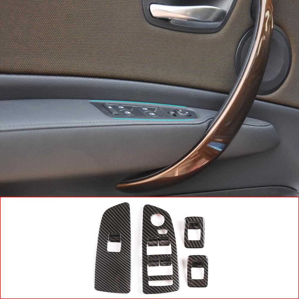 BMW 寶馬 1系 E81 120i 2007-2011 ABS鉻/碳纖維車窗升降按鈕蓋飾件內飾