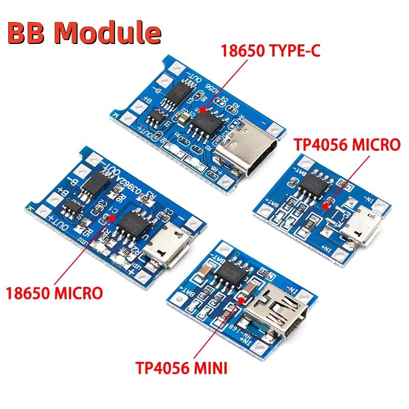 Type-c/micro USB 5V 1A TP4056 鋰電池充電器模塊帶保護充電板1A