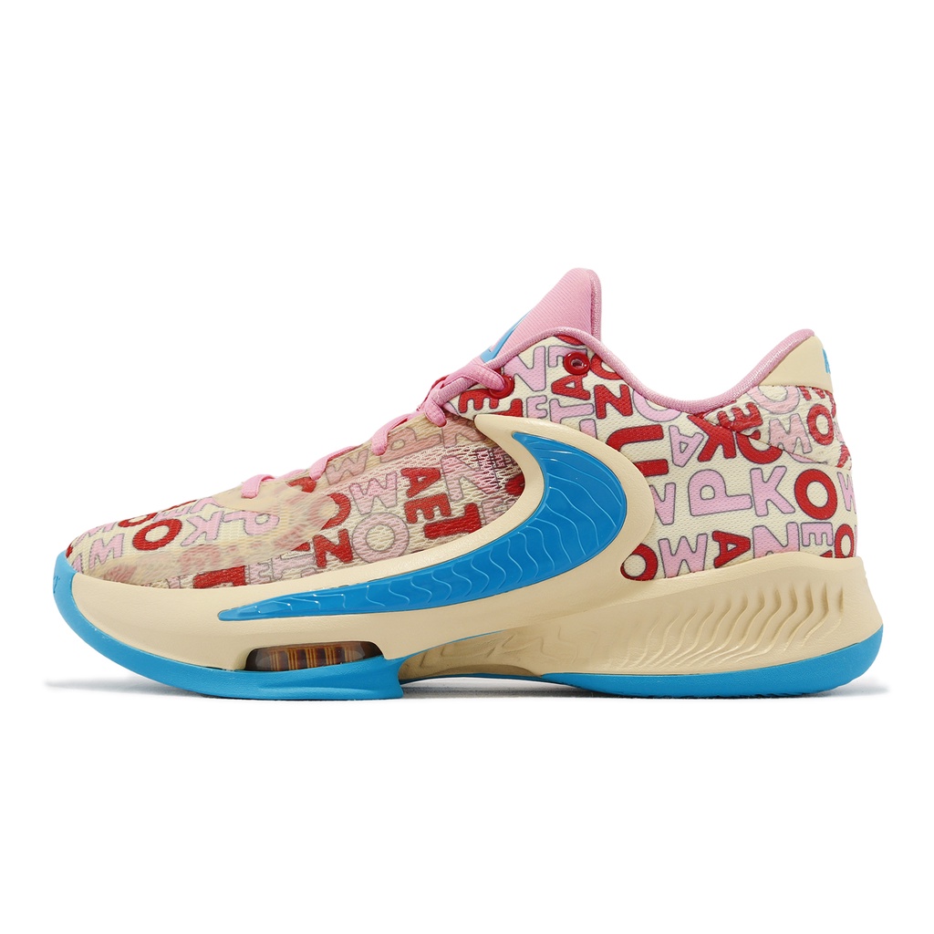Nike 籃球鞋 Zoom Freak 4 EP 珊瑚粉 藍 字母哥 氣墊 男鞋 【ACS】 FB9504-200