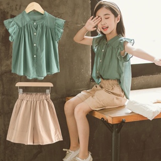 熱賣推薦 韓版童裝套裝 兒童短袖套裝 女童夏裝套裝 女童洋氣時髦套裝 夏季新品 女童大童時尚短袖兩件套