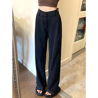 💕甜心大尺碼💕M-5XL 大尺碼高腰牛仔褲女黑色寬鬆遮胯顯瘦闊腿褲大碼垂墜感牛仔寬褲
