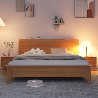 【✨開立發票✨】日式原木風床架 1.8米雙人床 1.2m1.35m小戶型單人床 現代簡約臥室雙人床 全實木床架