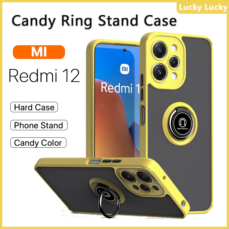 Redmi 12 手機殼 Redmi 12C 10 2022 10C 10A 9C 9A 外殼硬亞克力環支架外殼防震支撐
