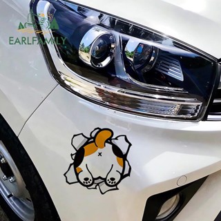 EARLFAMILY 13cm x 11.9cm 可愛貓咪汽車貼紙摩托車後備箱卡通汽車配件乙烯基貼花塗鴉筆記本電腦防水