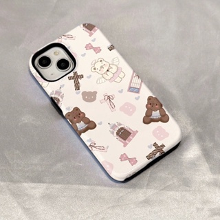 菲林手機殼,二合一硬殼,可愛趣味禮堂小熊適用於iPhone14Promax 14Pro 14Plus 14 13Prom