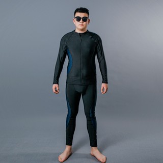2XL-9XL 超大號男士泳裝加大碼 長袖上衣和褲子泳衣水母衣 防曬衣防紫外線游泳訓練運動潛水服衝浪衣