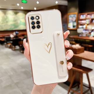Infinix Note 10 Pro NFC X695 X695D X695C 豪華電鍍愛心支架防震支架矽膠外殼保護套