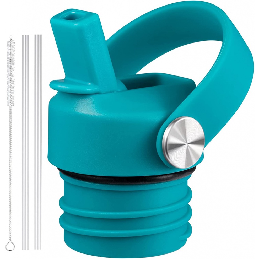 Hydro Flask 吸管蓋兼容帶吸管的標準口更換蓋,適用於 21oz 24oz 標準口水瓶蓋彈性吸管蓋帶柔性手柄