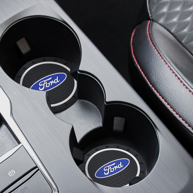 FIESTA 汽車配件杯墊內飾矽膠防滑墊適用於福特嘉年華 Ranger Focus Kuga Mustang S-MAX