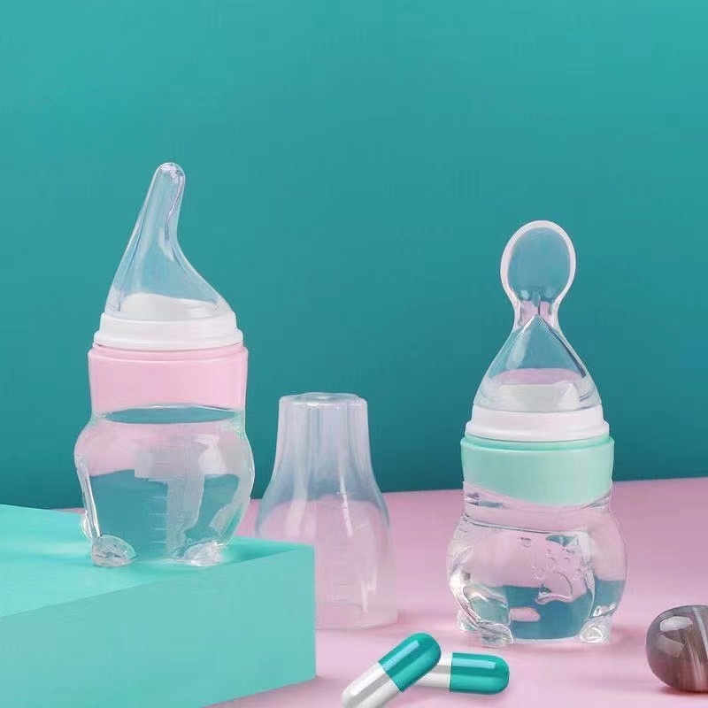 矽膠軟奶嘴型嬰幼兒藥水餵食器防窒息矽膠頭帶刻度量杯餵食器