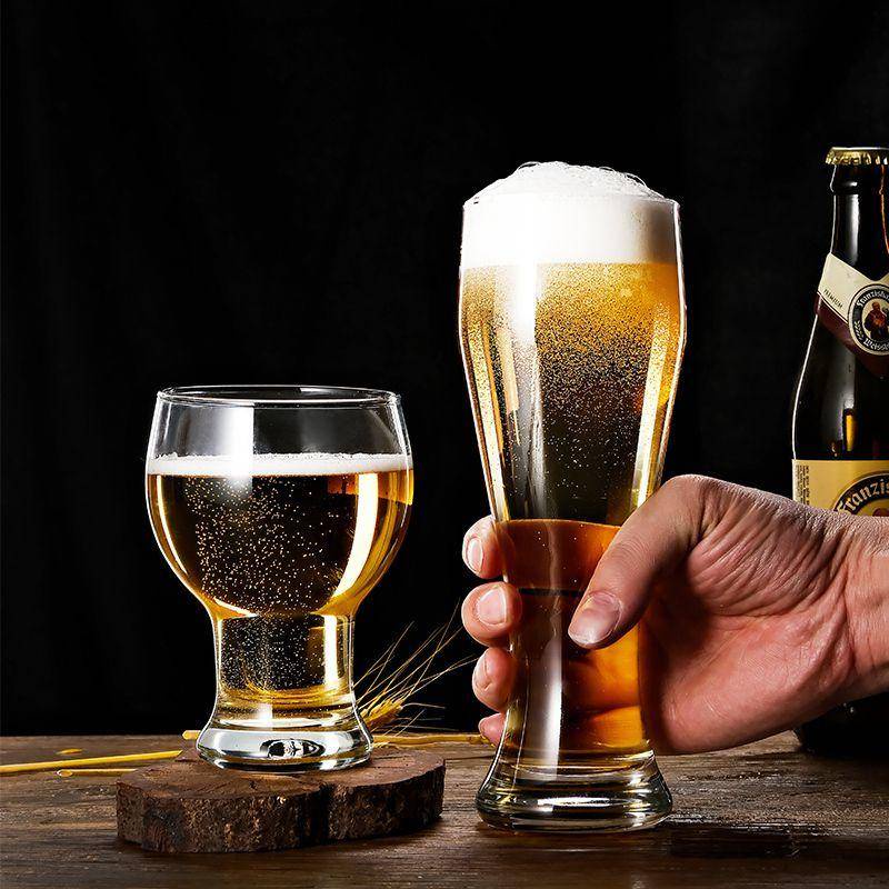 加厚玻璃酒杯大號生啤酒杯精釀啤酒杯商用酒吧果汁杯套裝水晶杯家用