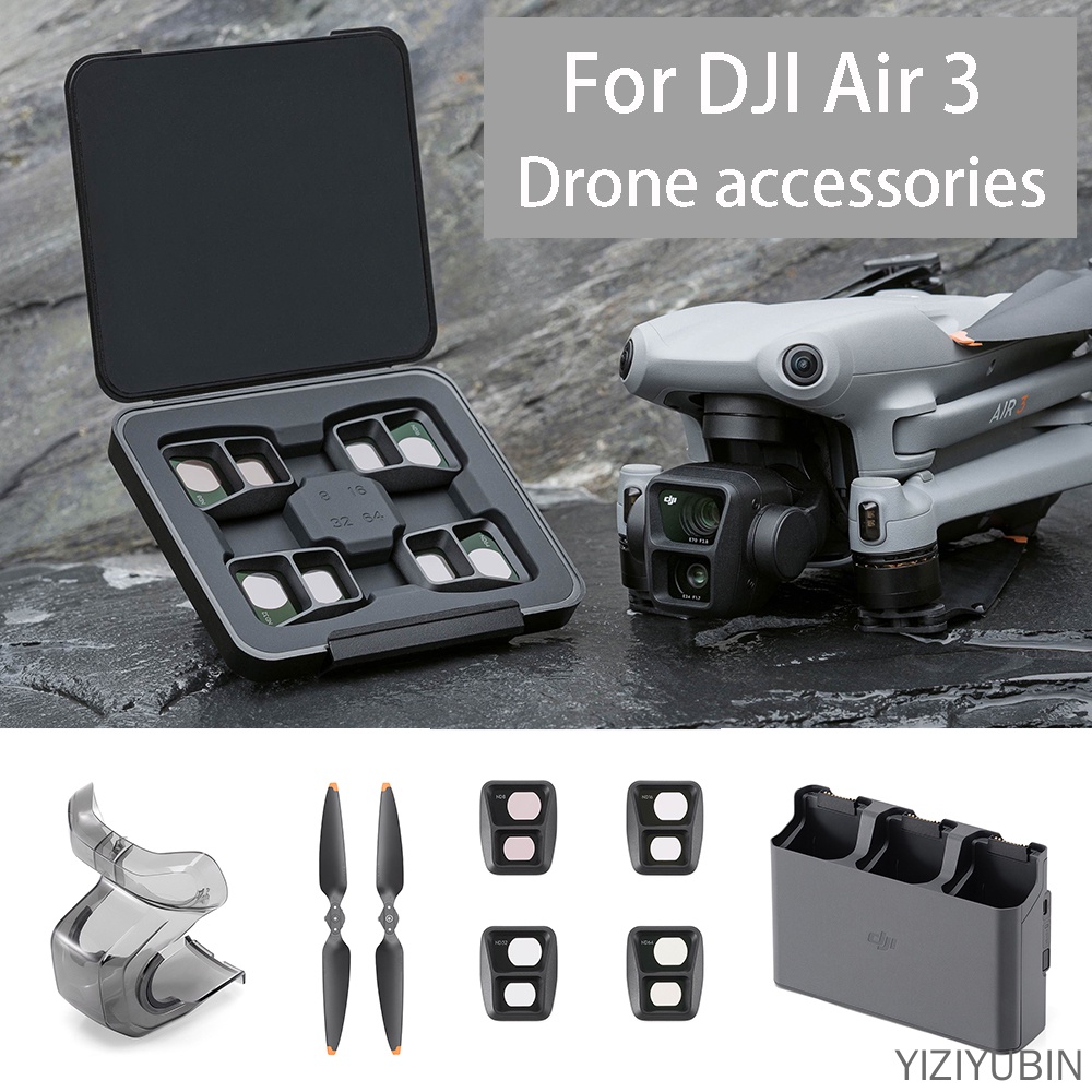 適用於 DJI Air 3 配件無人機雲台鏡頭保護器 ND 濾鏡充電集線器飛行替換刀片適用於 DJI Air 3