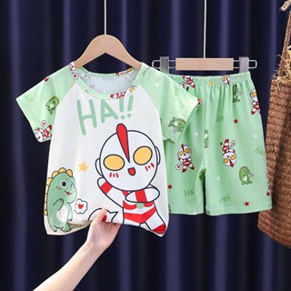 【夏季新品】kitty睡衣 女童 兒童睡衣短袖 可愛卡通睡衣 小孩寶寶兒童睡衣 短袖短褲夏季薄款男女中大童空調家居服套裝