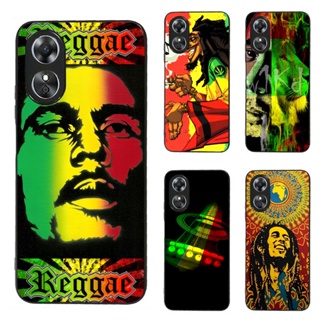 適用於 OPPO A17 Bob Marley & Rasta Reggae One Love 手機殼保護套黑色
