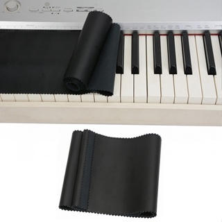 Pu 皮革黑色鋼琴鍵盤防塵罩適用於 88 鍵鋼琴,鋼琴鍵保護罩