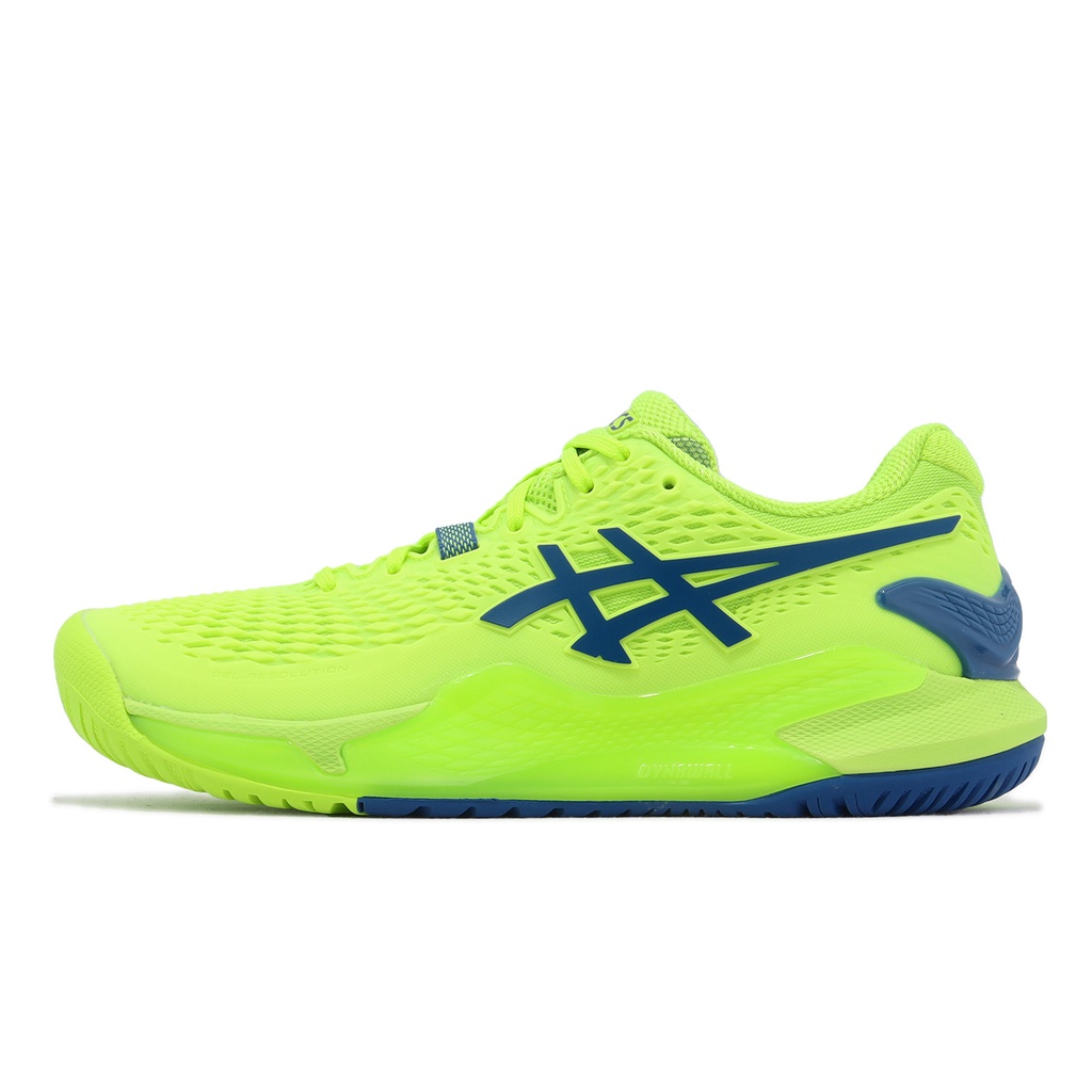 Asics 網球鞋 GEL-Resolution 9 法網配色 螢光黃 藍 女鞋 亞瑟士 ACS 1042A208300