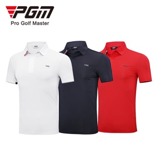 PGM高爾夫服裝夏季男士短袖t恤男裝運動上衣透氣速幹polo衫翻領 YF585