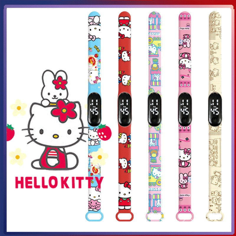 Hello Kitty LED印花電子手錶/兒童數字手錶