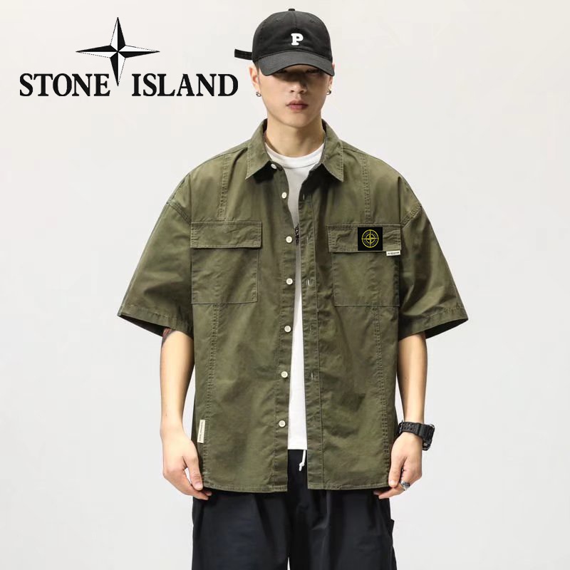Stone Island Shirt Baju Lengan Panjang Lelaki 男士襯衫工作服短袖襯衫男士個