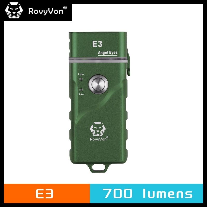 Rovyvon Angel Eyes E3  锐孚  E3 鑰匙扣 LED700 流明可充電雙電源超亮迷你手電筒