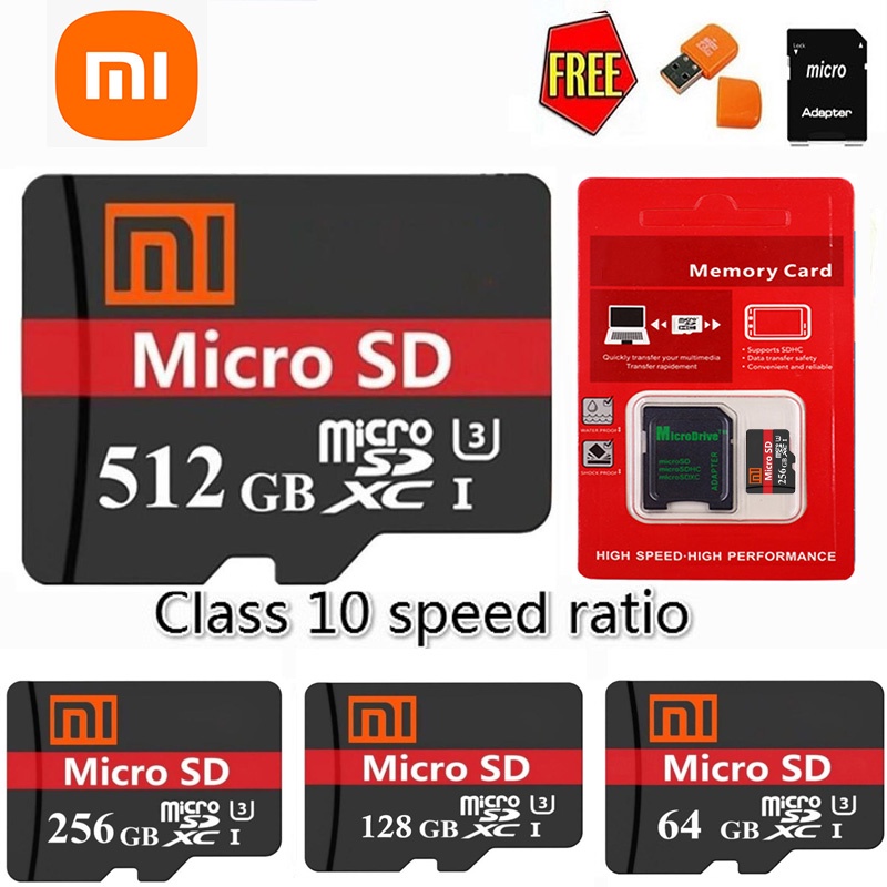 Xiaomi Memory Micro TF SD 卡 32GB 64GB-512GB 1TB 適用於智能手機適配器