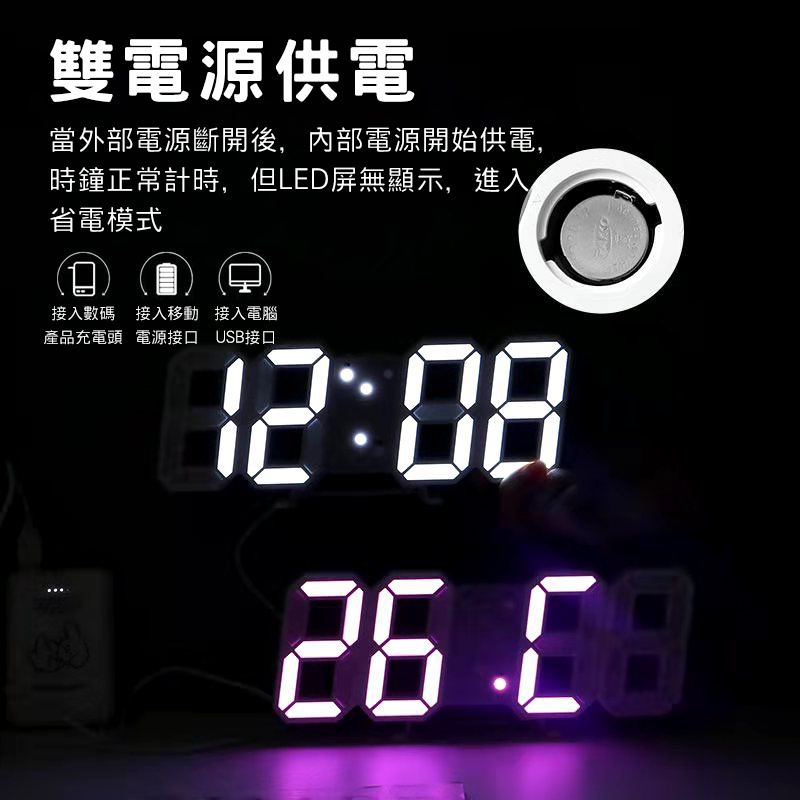 數字3D時鐘 3D數字時鐘 立體時鐘 數字時鐘 電子鐘 掛鐘 立鐘 鬧鐘 數字鐘 3D時鐘 LED鐘