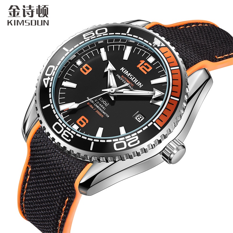 跨境金詩頓海馬係列高檔腕錶全自動機械錶夜光防水運動手錶男錶