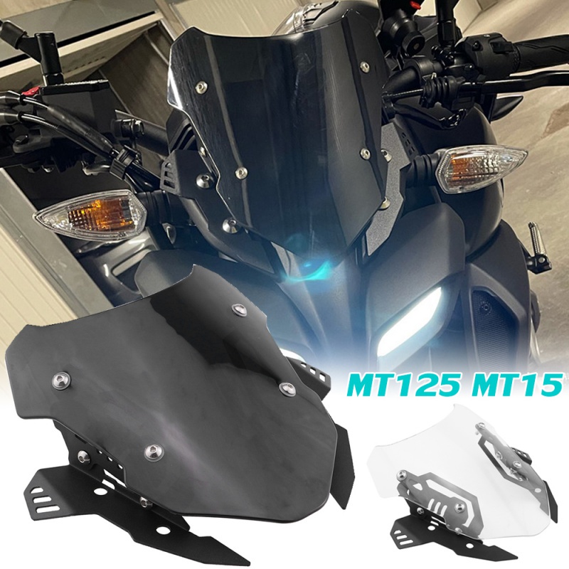 山葉 摩托車擋風玻璃擋風鏡適用於雅馬哈 MT-15 擋風板 MT15 18 2019-2022 MT125 配件