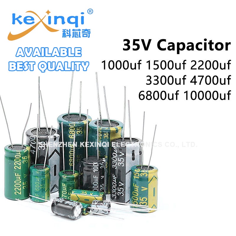 1-10pcs 35V 優質鋁電解電容 1000uf 1500uf 2200uf 3300uf 4700uf 6800u