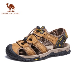 American CAMEL 男士運動休閒沙灘鞋真皮鞋頭耐磨戶外涼鞋