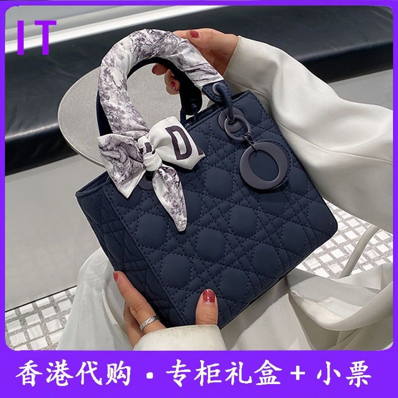 迪奧香港代購新款進口奢侈品包真皮啞光磨砂Dior斜跨單肩手提女包包