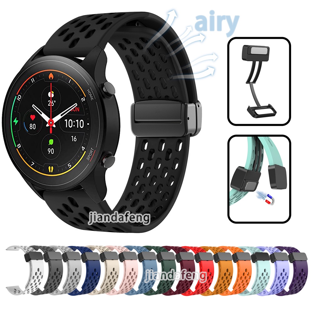 XIAOMI MI 孔通風錶帶 D 扣運動磁帶軟矽膠錶帶適用於小米米手錶彩色運動智能手錶錶帶