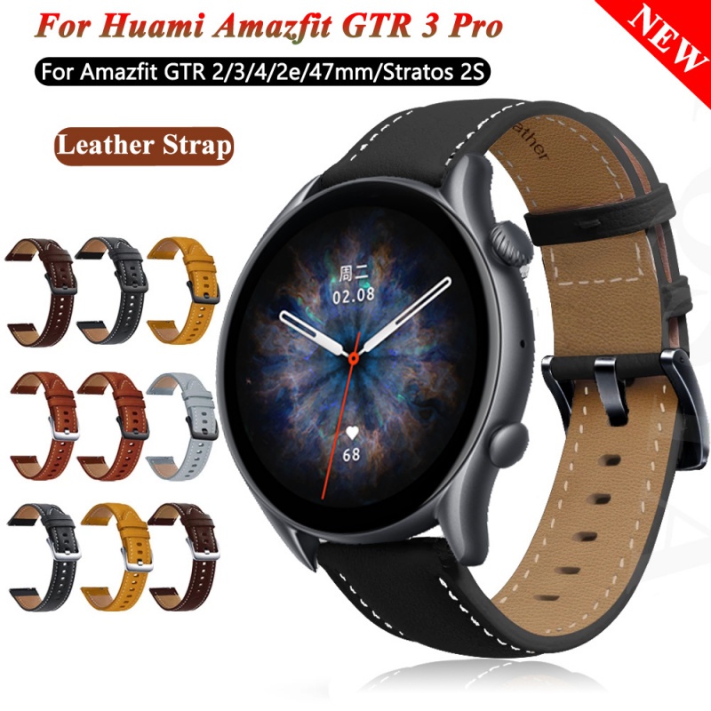22 毫米手鍊皮革錶帶適用於華米 Amazfit GTR 3 Pro GTR2 智能手錶錶帶 Amazfit GTR3/