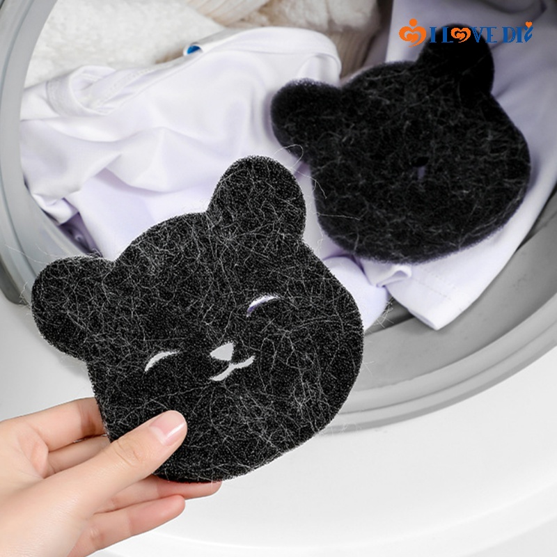 可重複使用的小熊魚形除毛器/洗衣機浮動寵物毛髮捕集器洗衣配件