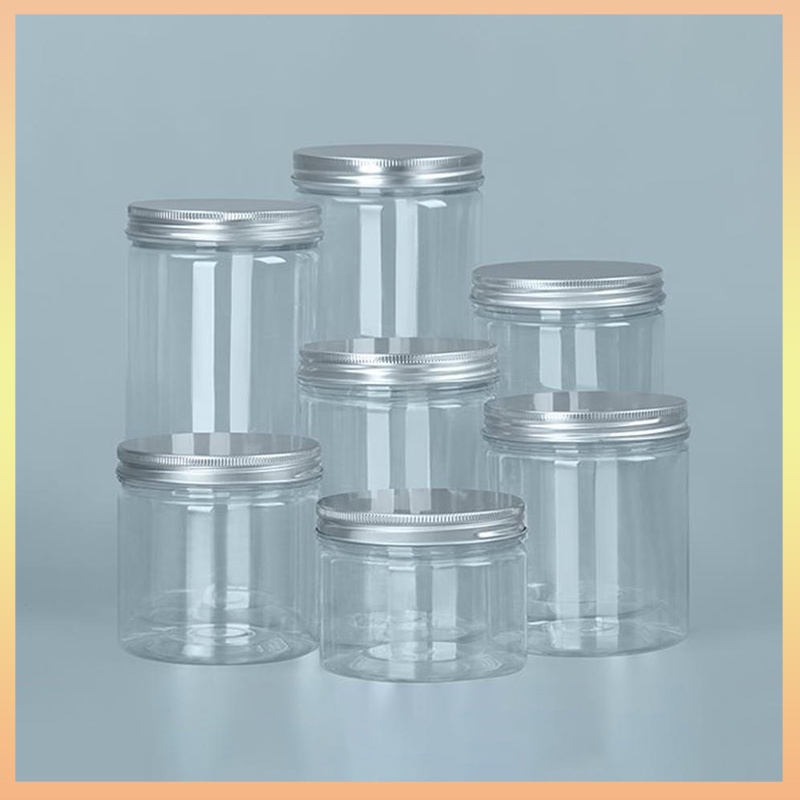 鋁密封罐食品級pet空塑料瓶加厚透明廣口零食糖果餅乾包裝桶帶蓋