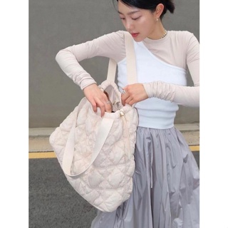 【Inbo-盈寶】韓國新款時尚雲朵包菱格托特包腋下羽絨購物包大容量通勤單肩女包