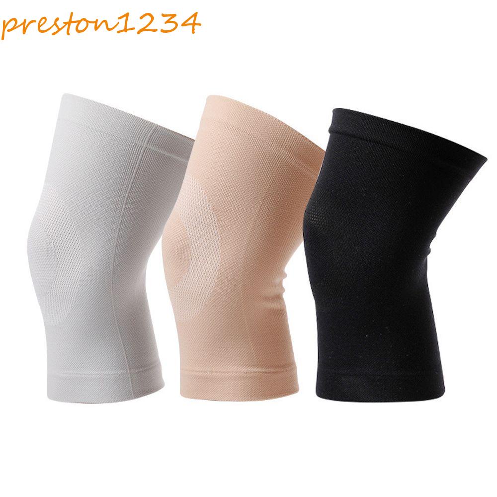 PRESTON1對運動護膝夏天空調室籃球膝蓋按摩器薄膝蓋支撐高彈性尼龍安全保護護膝