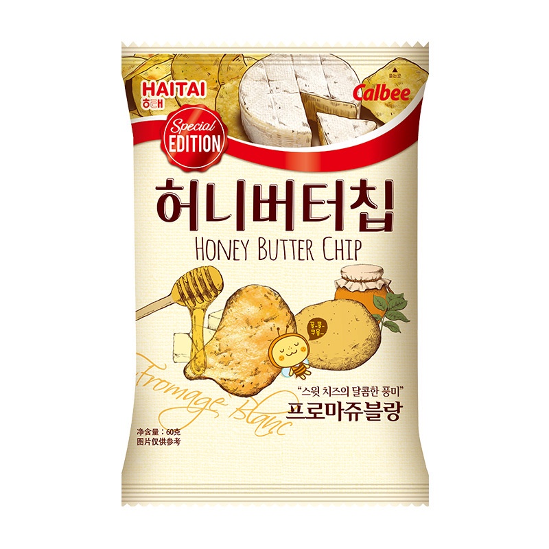 🔥日期新鮮 一件也是批發價🔥韓國進口 網紅零食卡樂比calbee海太蜂蜜黃油芝士味白奶酪薯片60g