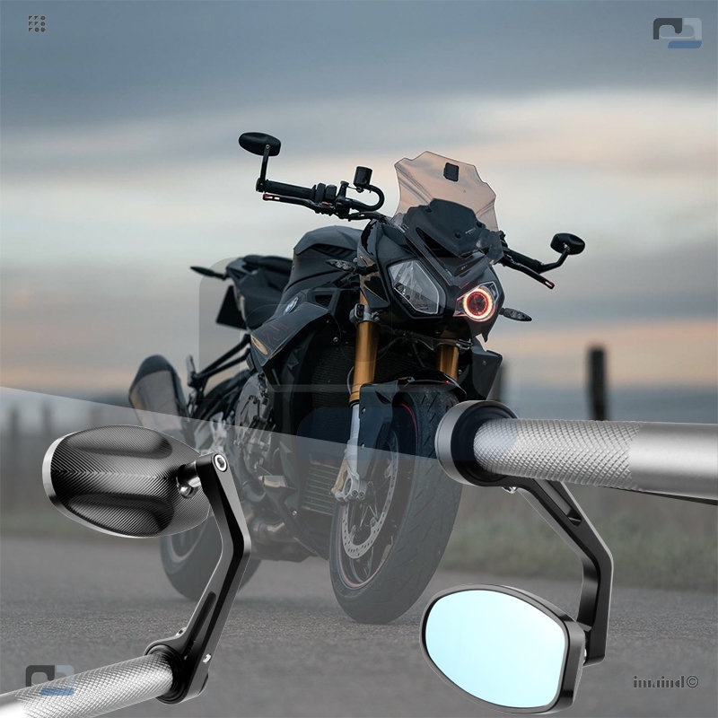 【麥德浩科技】適用於 BMW寶馬 S1000R 後視鏡 CNC鋁合金手把鏡 改裝防眩目反光鏡 車把鏡