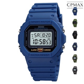 【CPMAX】防震塑膠led數字電子錶 夜光手錶 手錶男 戶外 運動錶 鬧鈴 計時碼表 星期月份 整點報時【SW15】